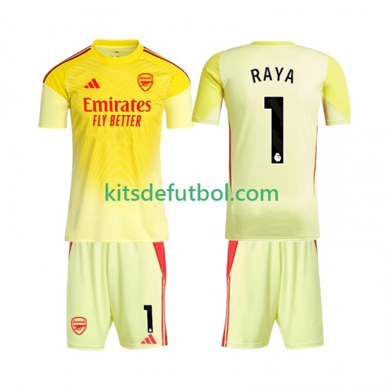 Equipación completa Niño Arsenal Portero Raya 1 Camiseta de local 2025-2026 Manga Corta