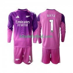 Equipación completa Niño Arsenal Portero Raya 1 Camiseta alternativa 2025-2026 Manga Larga