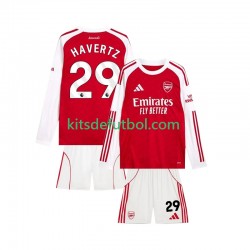 Equipación completa Niño Arsenal Kai Havertz 29 Camiseta de local 2025-2026 Manga Larga