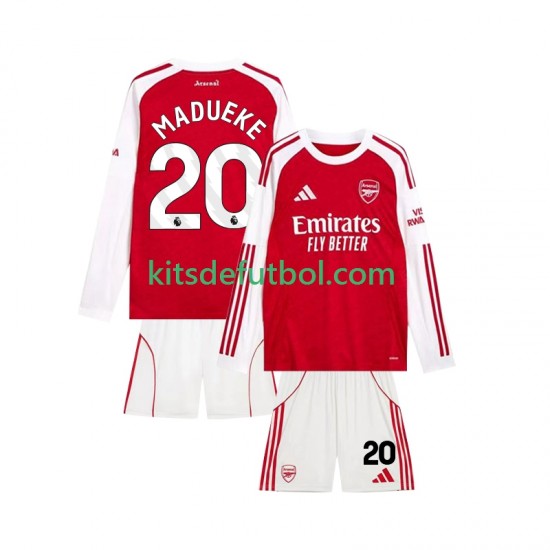Equipación completa Niño Arsenal Noni Madueke 20 Camiseta de local 2025-2026 Manga Larga