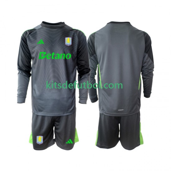 Equipación completa Niño Aston Villa Portero Camiseta de local 2025-2026 Manga Larga