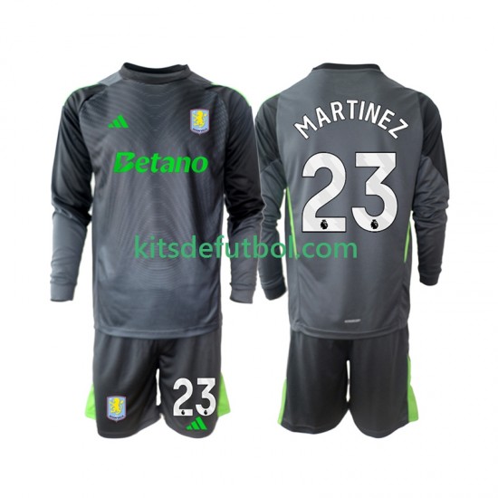 Equipación completa Niño Aston Villa Portero Emiliano Martinez 23 Camiseta de local 2025-2026 Manga Larga