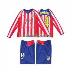 Equipación completa Niño Atlético Madrid SIMEONE 14 Retro 2004 2005 Camiseta de local Manga Larga