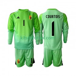 Equipación completa Niño Bélgica Portero Thibaut Courtoi 1 2025 Camiseta de local Manga Larga