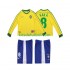 Equipación completa Niño Brasil KAKA 8 Retro 1998 Camiseta de local Manga Larga