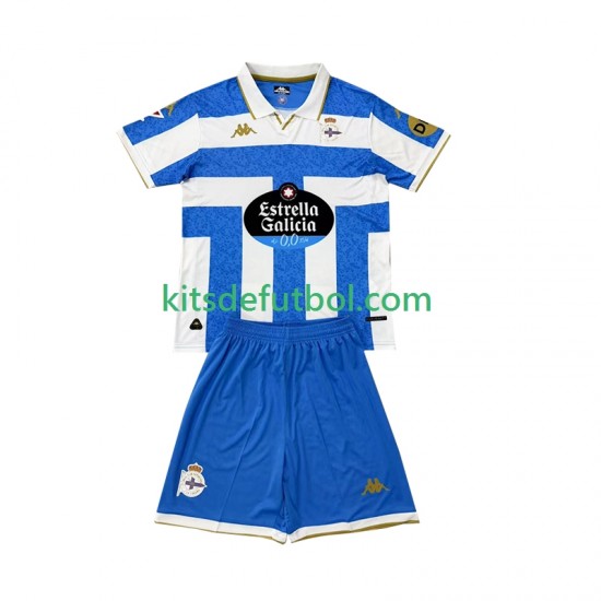 Equipación completa Niño Deportivo La Coruna Camiseta de local 2025-2026 Manga Corta
