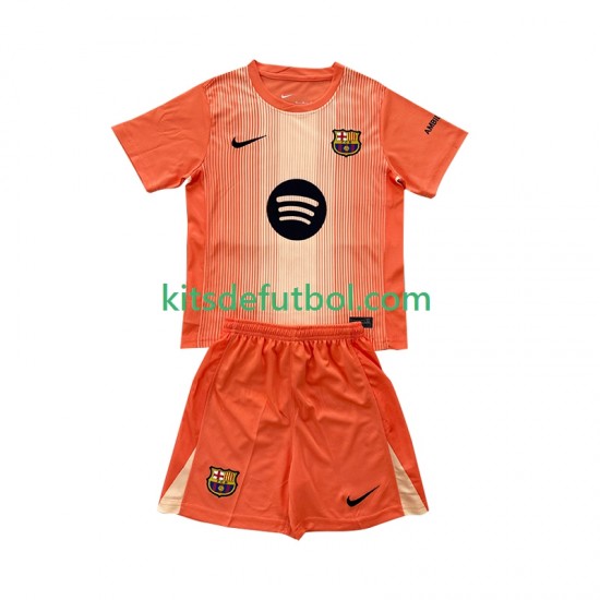 Equipación completa Niño FC Barcelona Portero Camiseta Cuarta 2025-2026 Manga Corta