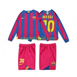 Equipación completa Niño FC Barcelona Lionel Messi 10 Retro 2005 2006 Camiseta de local Manga Larga