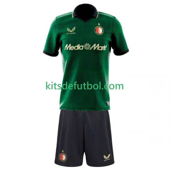 Equipación completa Niño Feyenoord Rotterdam Camiseta Cuarta 2025-2026 Manga Corta