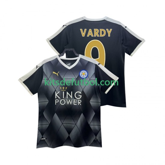Leicester City VARDY 9 Retro 2014 2015 Hombre Camiseta de visitante Manga Corta