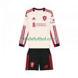 Equipación completa Niño Liverpool Camiseta de visitante 2025-2026 Manga Larga