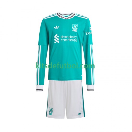 Equipación completa Niño Liverpool Camiseta alternativa 2025-2026 Manga Larga