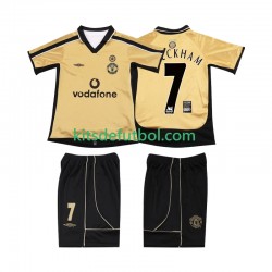 Equipación completa Niño Manchester United BECKHAM 7 Anniversary Football Shirt 2001 2002 alternativa Manga Corta