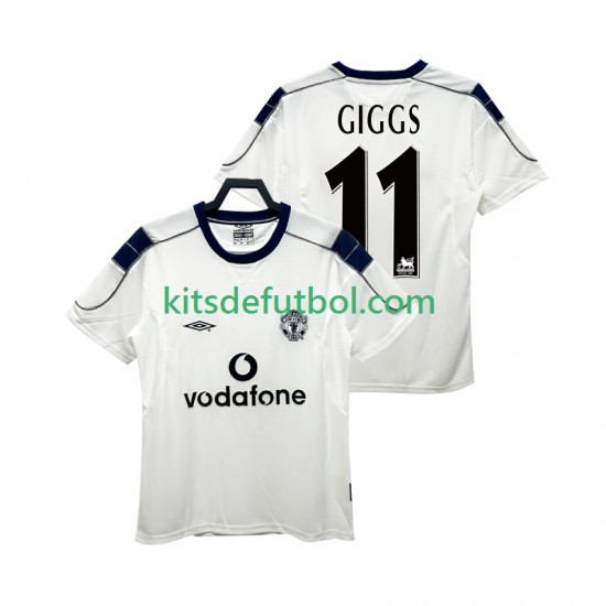 Manchester United GIGGS 11 Retro 2000 2001 Hombre Camiseta de visitante Manga Corta