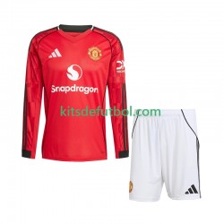 Equipación completa Niño Manchester United Camiseta de local 2025-2026 Manga Larga