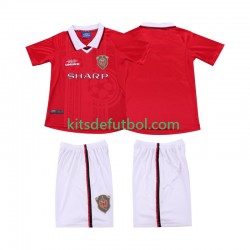 Equipación completa Niño Manchester United Retro 1999 2000 Camiseta de local Manga Corta