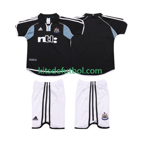 Equipación completa Niño Newcastle United Retro 2000 2001 Camiseta de visitante Manga Corta
