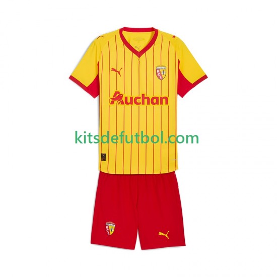 Equipación completa Niño RC Lens Camiseta de local 2025-2026 Manga Corta