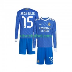 Equipación completa Niño Real Madrid Arda Guler 15 Camiseta alternativa 2025-2026 Manga Larga