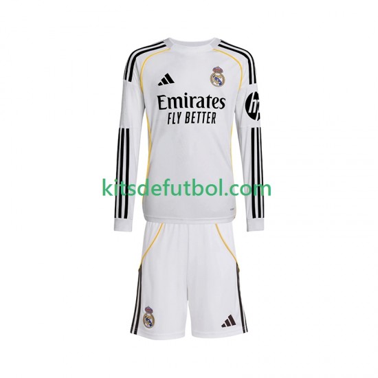 Equipación completa Niño Real Madrid Camiseta de local 2025-2026 Manga Larga