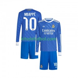 Equipación completa Niño Real Madrid Kylian Mbappe 10 Camiseta alternativa 2025-2026 Manga Larga
