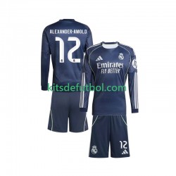 Equipación completa Niño Real Madrid Trent Alexander-Arnold 12 Camiseta de visitante 2025-2026 Manga Larga