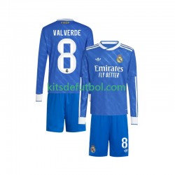 Equipación completa Niño Real Madrid Valverde 8 Camiseta alternativa 2025-2026 Manga Larga