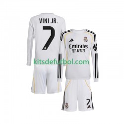 Equipación completa Niño Real Madrid Vinicius Junior 7 Camiseta de local 2025-2026 Manga Larga