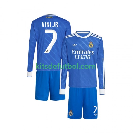 Equipación completa Niño Real Madrid Vinicius Junior 7 Camiseta alternativa 2025-2026 Manga Larga