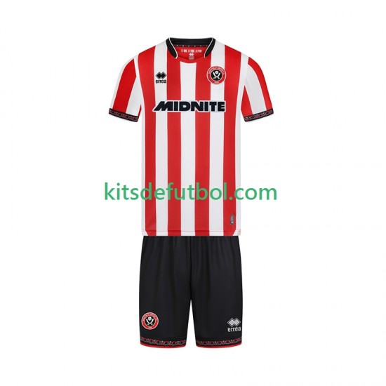 Equipación completa Niño Sheffield United Camiseta de local 2025-2026 Manga Corta