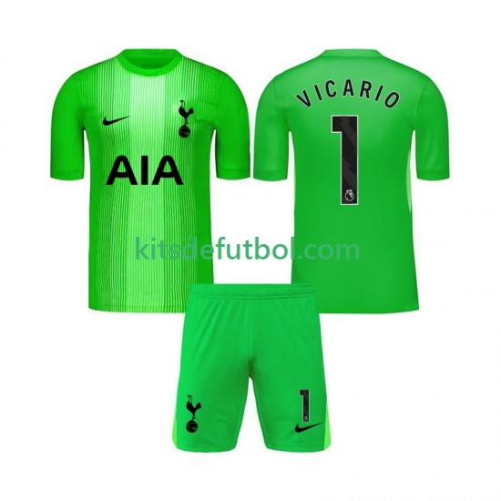 Equipación completa Niño Tottenham Hotspur Portero Guglielmo Vicario 1 Camiseta de local 2025-2026 Manga Corta